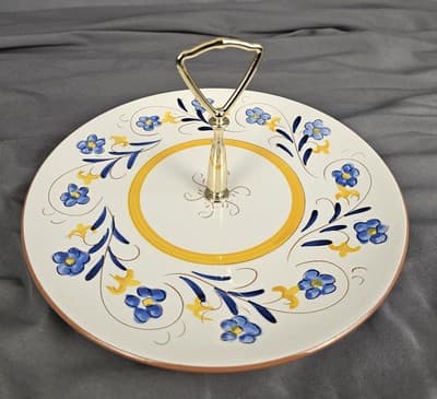 STANGL "Garland" Tidbit Dessert Serving Tray With Handle 10" Diameter