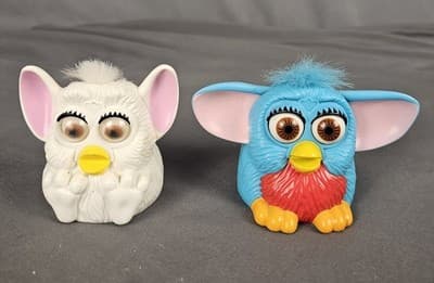 Vintage Furby McDonalds 1998 Figure Happy Meal Toy Lot Of 2 Collectibles