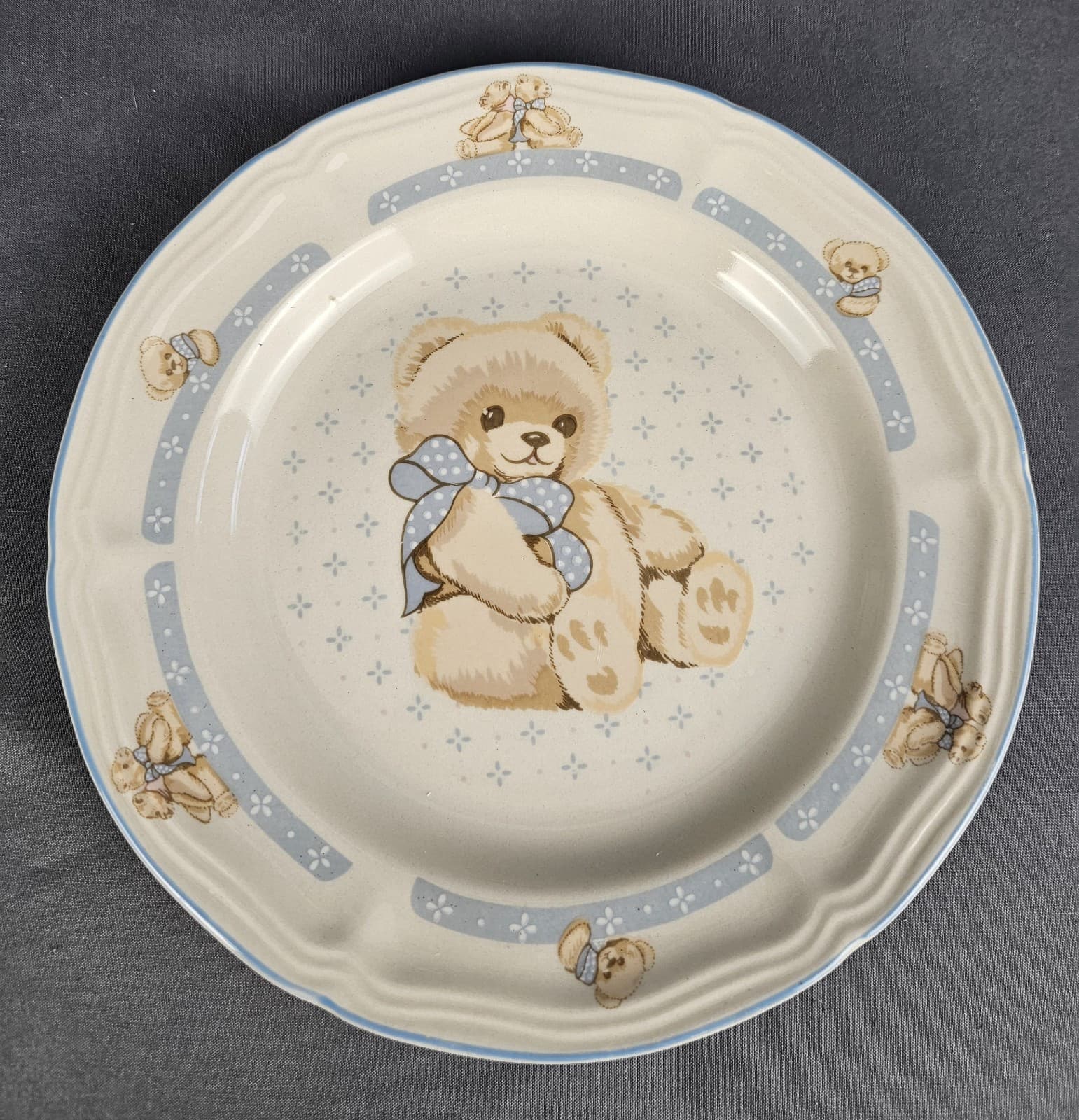 Vintage Tienshan Stoneware Theodore Bear Dinner Plate 7.75"