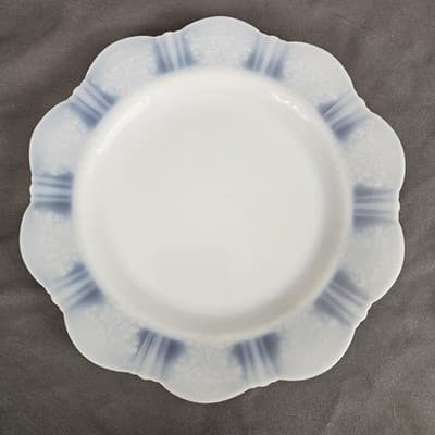 Vintage MacBeth Evans Translucent White Glass American 9" Plate
