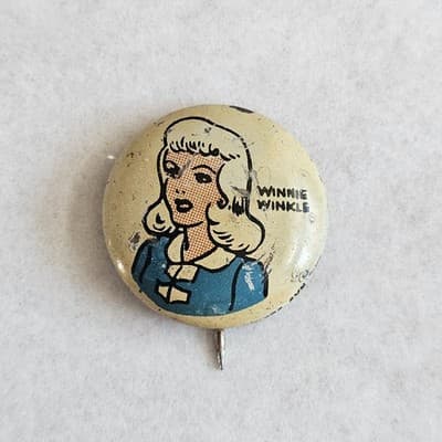 1940s Kellogg's Pinback Button 1946 Winnie Winkle Pep Vintage Cartoon PEP