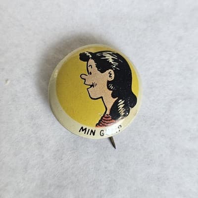 1940s Kellogg's Pinback Button 1946 Mini Gump Pep Vintage Cartoon PEP