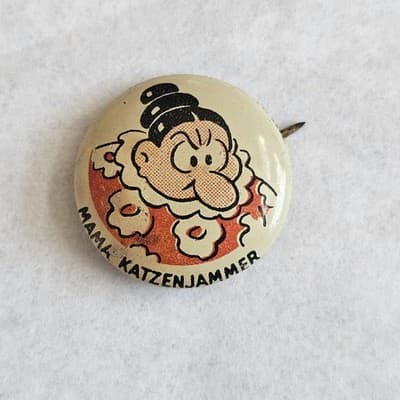 Mama Katzenjammer Pinback Button Kellogg's Pep Vintage Cartoon PEP