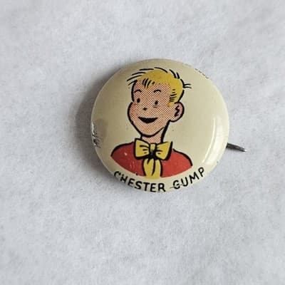 1940s Kellogg's Pinback Button 1946 Chester Gump Pep Vintage Cartoon PEP