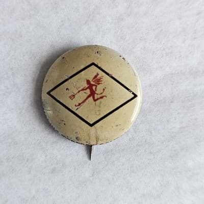 1940s Kellogg's Pinback Button Marine Torpedo Bombing 232 Vintage Cartoon PEP