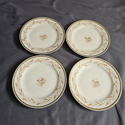 Homer Laughlin Eggshell Georgian Wheat Harvest Bread Plate 6.25" Set of 4