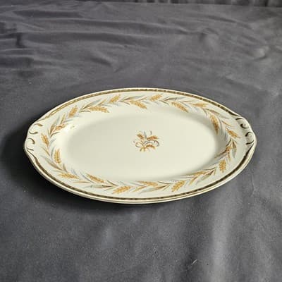 Homer Laughlin Eggshell Georgian Wheat Harvest Small Serving Platter Celery