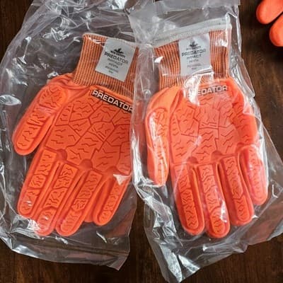 2 Pair MCR Safety Predator Impact 2 Gloves Large Hi Visibility PD3950L NEW