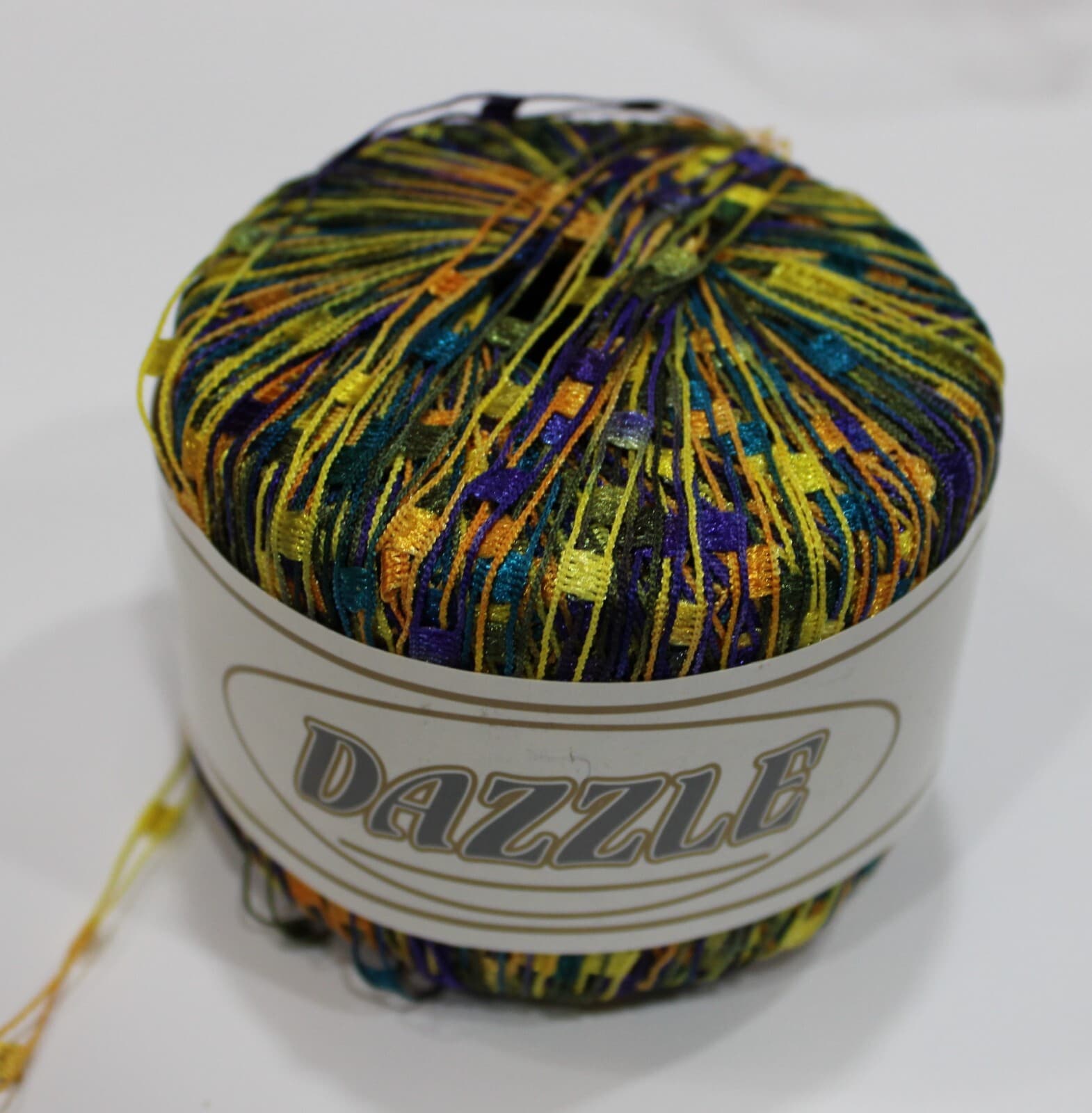 Yarn KFI Dazzle 100% Nylon 25gr, 82yd, green yellow mix