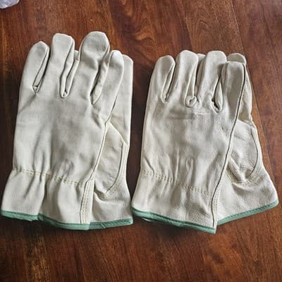 2 Pair MCR SAFETY Leather Gloves Medium Lined Glove Pigskin 3450M Keystone Thumb