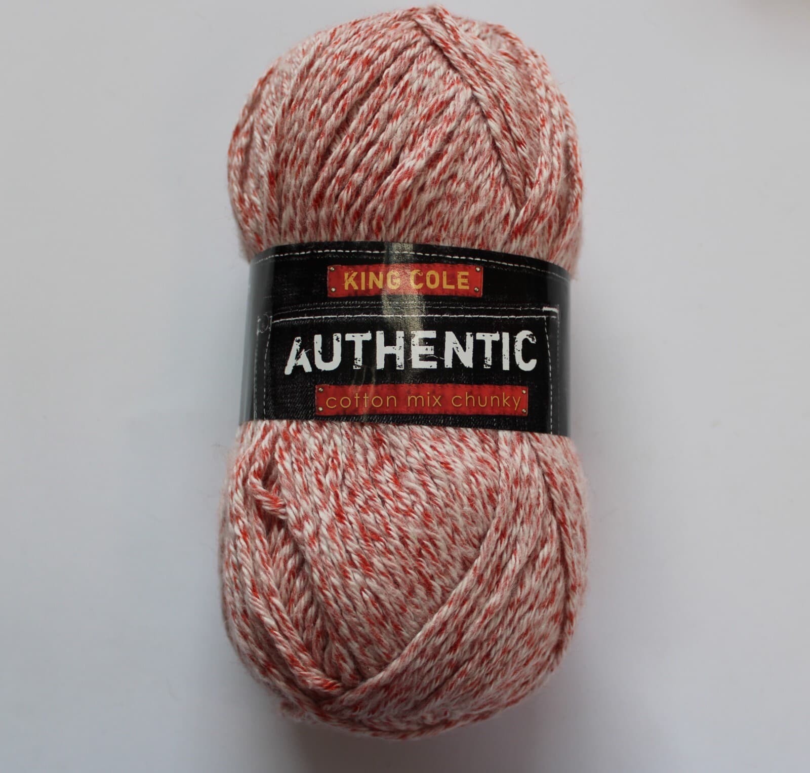 King Cole Authentic Cotton Mix Chunky 50% cotton 50% Premium Acrylic rust white
