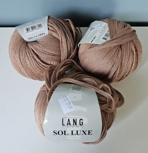 3 Lang Yarns Sol LUXE 78% Cotton 22% Polyester Col 840.0015 Mauve 50g, 100m