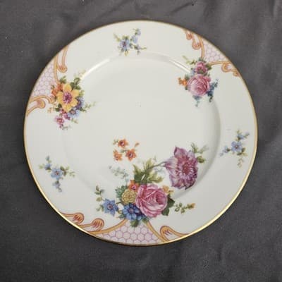 EPIAG Czechoslovakia Bridal Rose (White) 1930s Bread Dessert Plates 6.25" Set/2