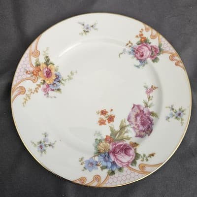 EPIAG Czechoslovakia Bridal Rose (White) 1930s Salad Plates 7.75" Set of 2