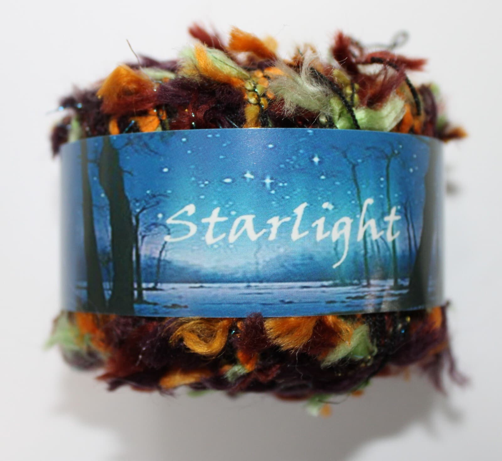 Yarn Starlight, KFI Euro Yarn Novelty Yarn Color 02 Fall Colors Orange