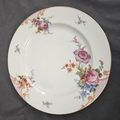 EPIAG Czechoslovakia Bridal Rose (White) 1930s Dinner Plate 10"
