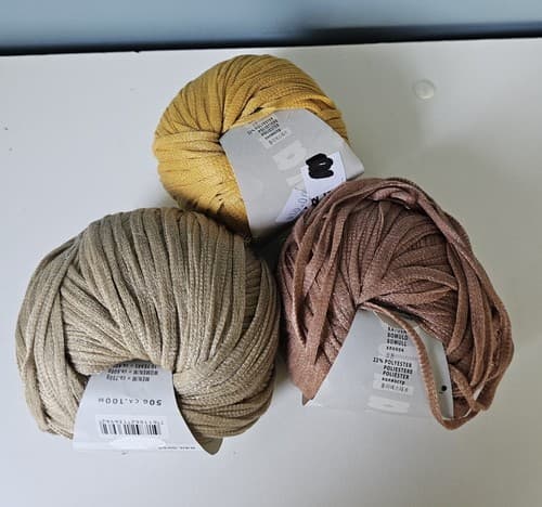 3 Pc Lang Yarns Sol LUXE 78% Cotton 22% Poly Beige, Yellow Gold, Mauve 50g, 100m