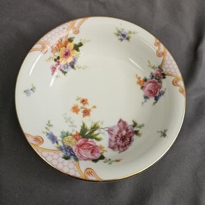 EPIAG Czechoslovakia Bridal Rose (White) 1930s Fruit Bowls 5.25" Dessert Set/4