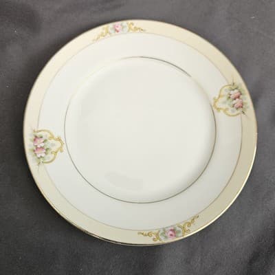 Noritake The Vitry Bread Plate 6.5" Nippon Hand Painted Floral Gold Trim Set/5