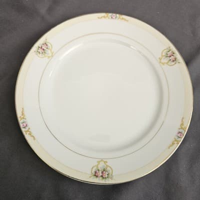 Noritake The Vitry Salad Plate 8.5" Nippon Hand Painted Floral Gold Trim Set /7