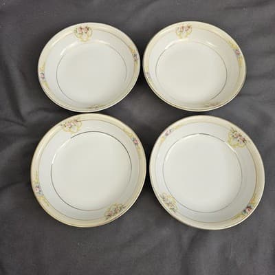 Noritake The Vitry Fruit Bowls 5.25" Nippon Hand Painted Floral Gold Trim Set/4