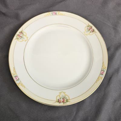 Noritake The Vitry Dessert Plate 7.5" Nippon Hand Painted Floral GoldTrim Set /5