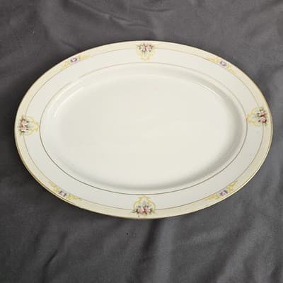 Noritake The Vitry Platter Nippon Hand Painted Floral Gold Trim 8.75" x 11.75"
