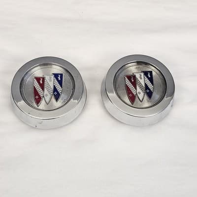 1970s 80s Buick Regal Skylark GS Apollo Mag Center Caps Hubcap Rim Wheel Set/2