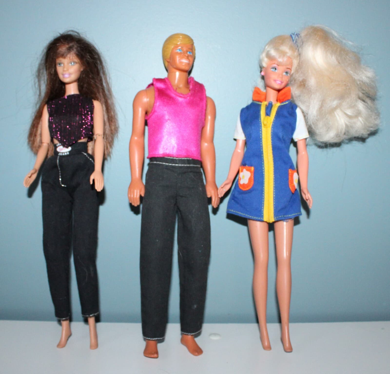 Vintage (2) 1966 Barbie Dolls plus (1) 1968 Ken Doll Dressed Lot of 3