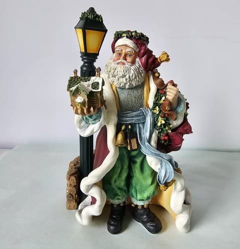 CHRISTMAS Thomas Kinkade SANTA Wreath Toys The Gift From St Nicholas Figurine