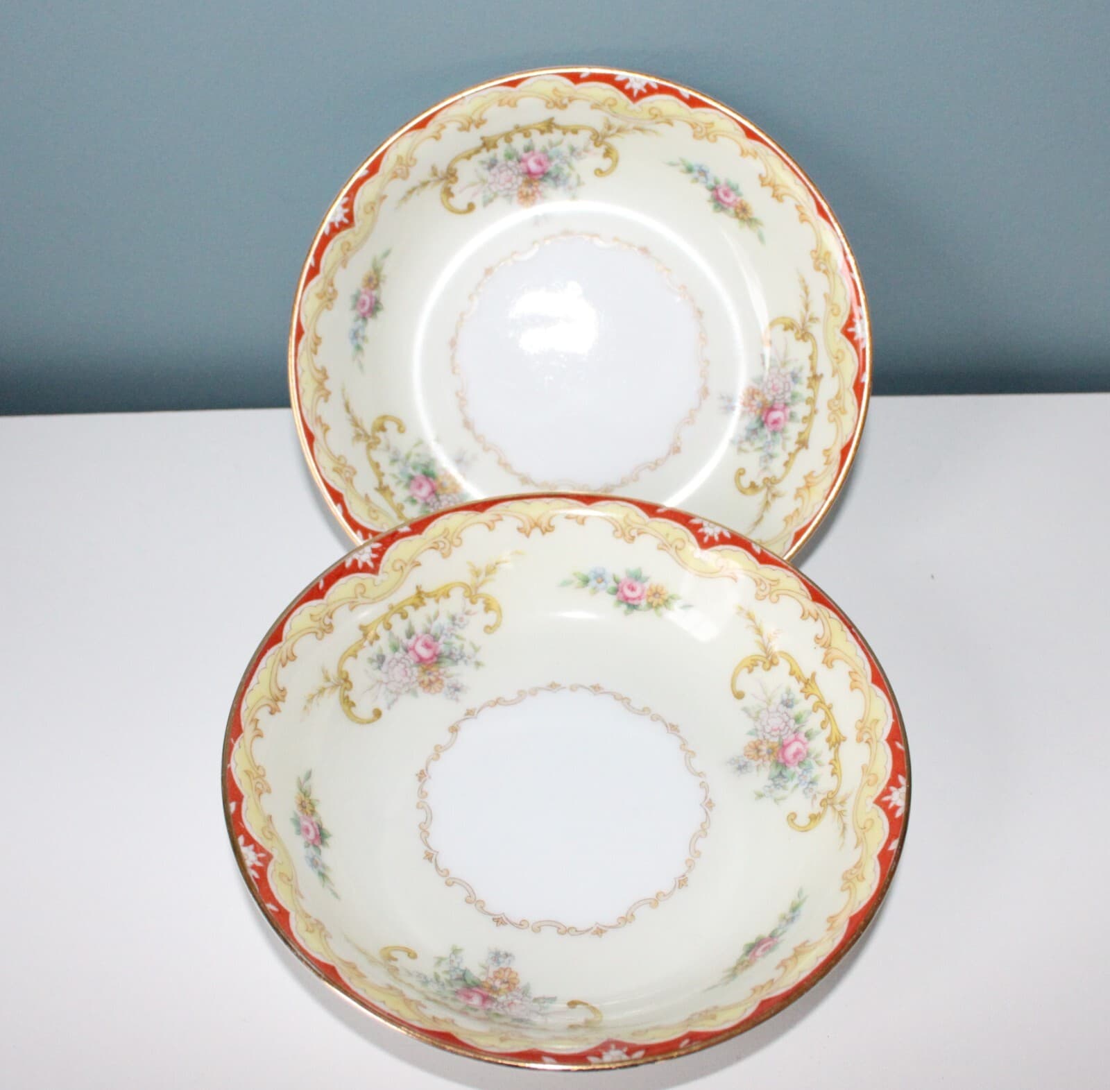 Vintage Noritake Fine China Oradell 588 5" Small Bowls Set of 2 Gold Trim