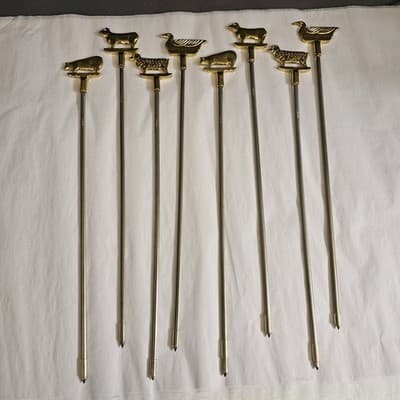 Skewers 3D Brass - Animal - Stainless Steel Whimsical (Set Of 8) Fondue