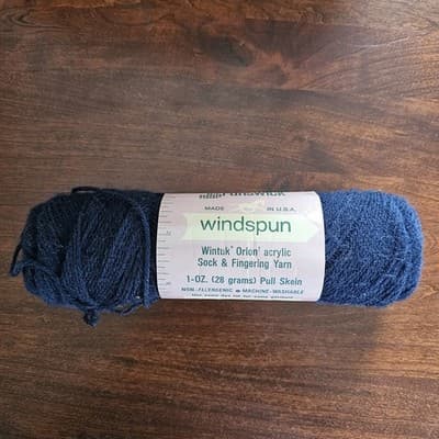 Brunswick Windspun Acrylic Sock & Fingering Yarn Navy 1oz