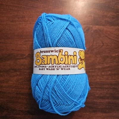 Brunswick Bambini Baby Yarn Azure 80% Acrylic, 20% Nylon 1.4oz, US3