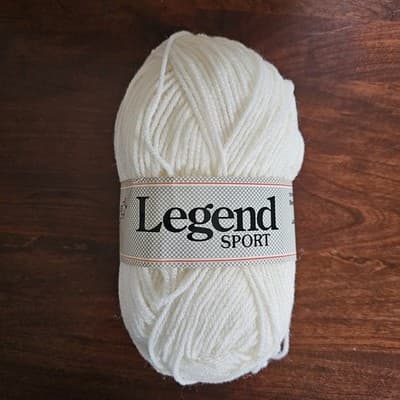 Vintage Copley Legend Sport Yarn Ecru Acrylic 1.75oz, 170yds, US7