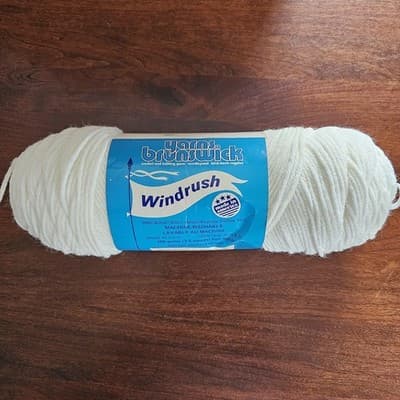 Brunswick Windrush Knitting Worsted Yarn ECRU 3.5oz. Acrylic
