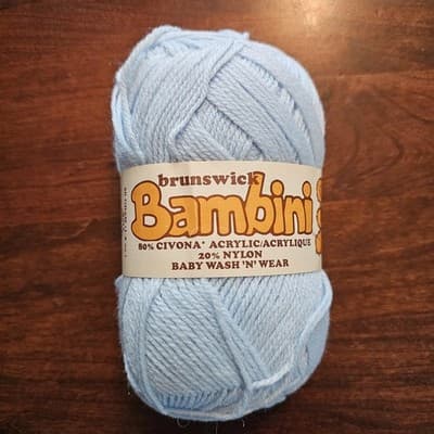 Brunswick Bambini Baby Yarn Iced Blue 80% Acrylic, 20% Nylon 1.4oz, US3