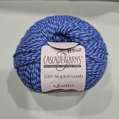 Cascade 220 Superwash Yarn Wool Quatro Multi Blue Mix 220yd, 3.5oz, Col 1929