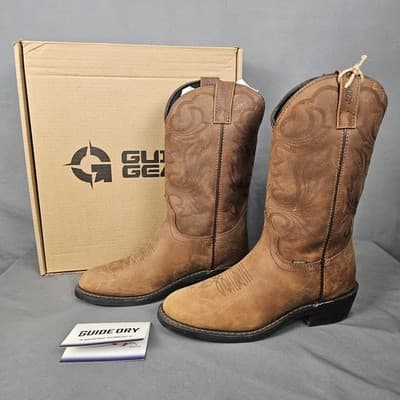 Guide Gear Men's 12" Western 2.0 Waterproof Boots, sz 9D, #738404 Leather Brown