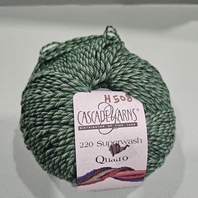 Cascade 220 Superwash Wool Yarn Quatro Multi Green Mix 220yd, 3.5oz, Col 1956