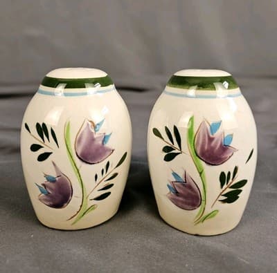 Vintage Stangl Pottery Country Garden Salt & Pepper Shakers 3" Floral