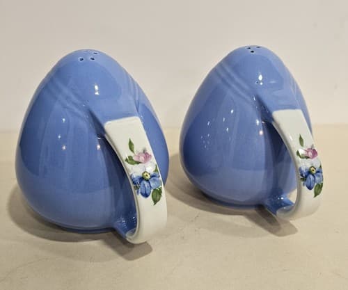 Vintage Hall's Superior Quality "Rose Parade" Blue- Salt & Pepper Shaker Set