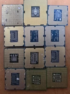 MIXED LOT OF 12 INTEL CORE PROCESSORS UNTESTED SCRAP RECOVERY