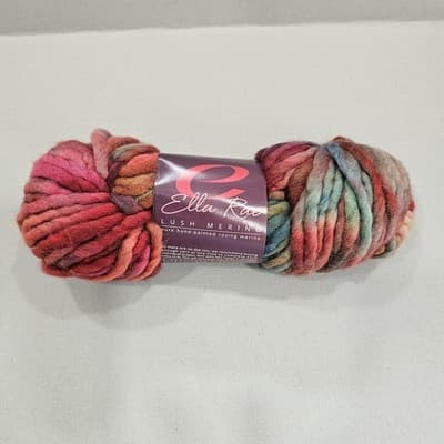 Ella Rae Yarn Lush Merino Mix Lush 112, Hand Painted 3.52oz, 66yd Wool S Bulky