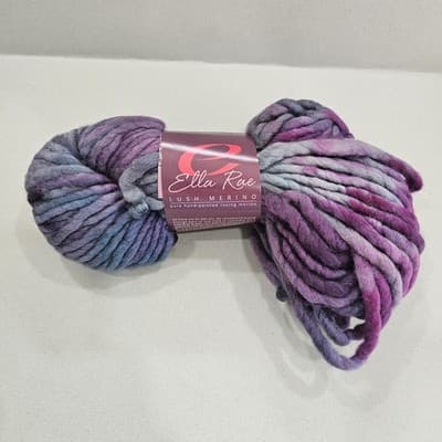 Ella Rae Yarn Lush Merino Mix Lush 105, Hand Painted 3.52oz, 66yd Wool S Bulky