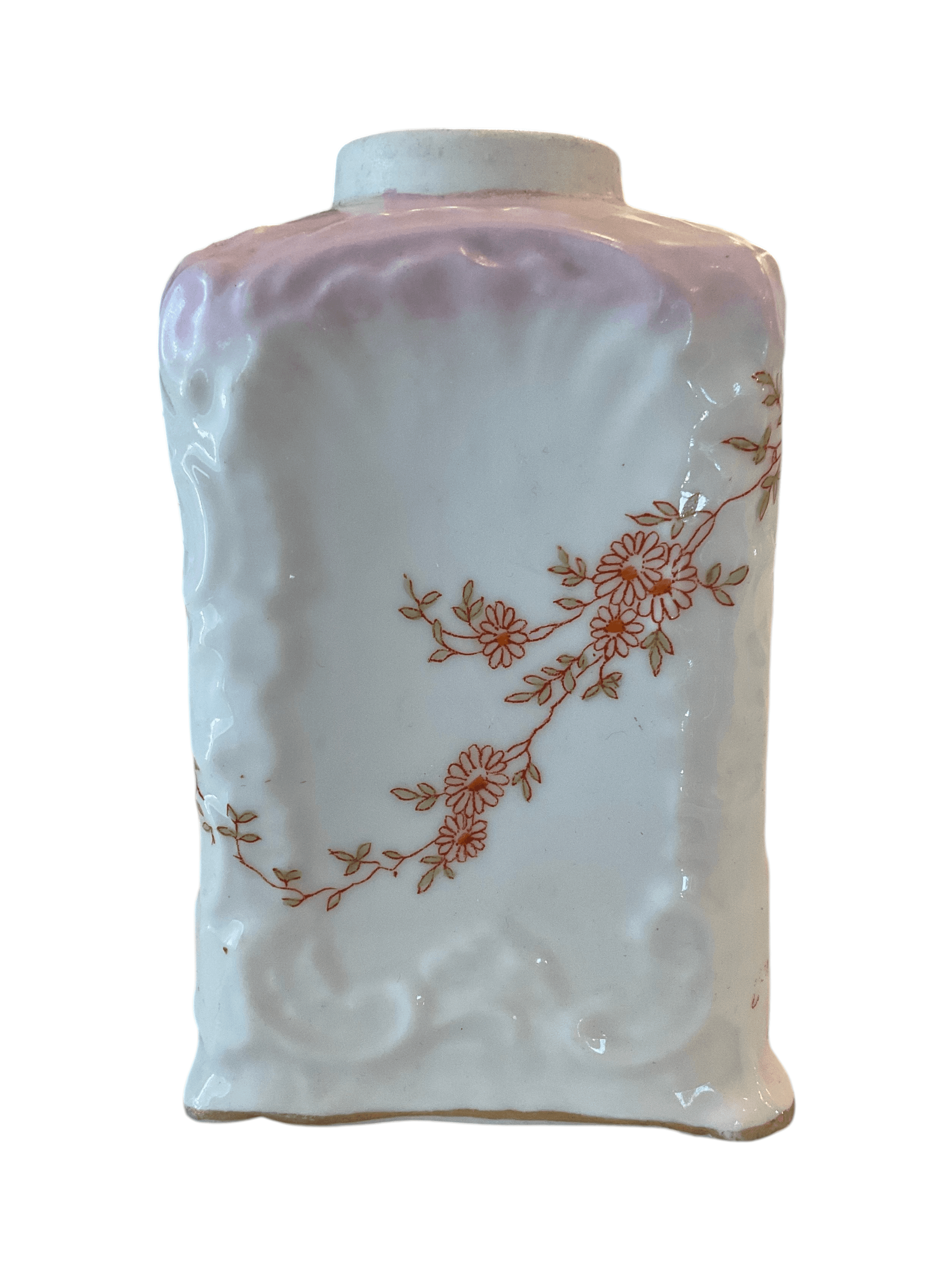 Vintage Floral Porcelain Tea Caddy