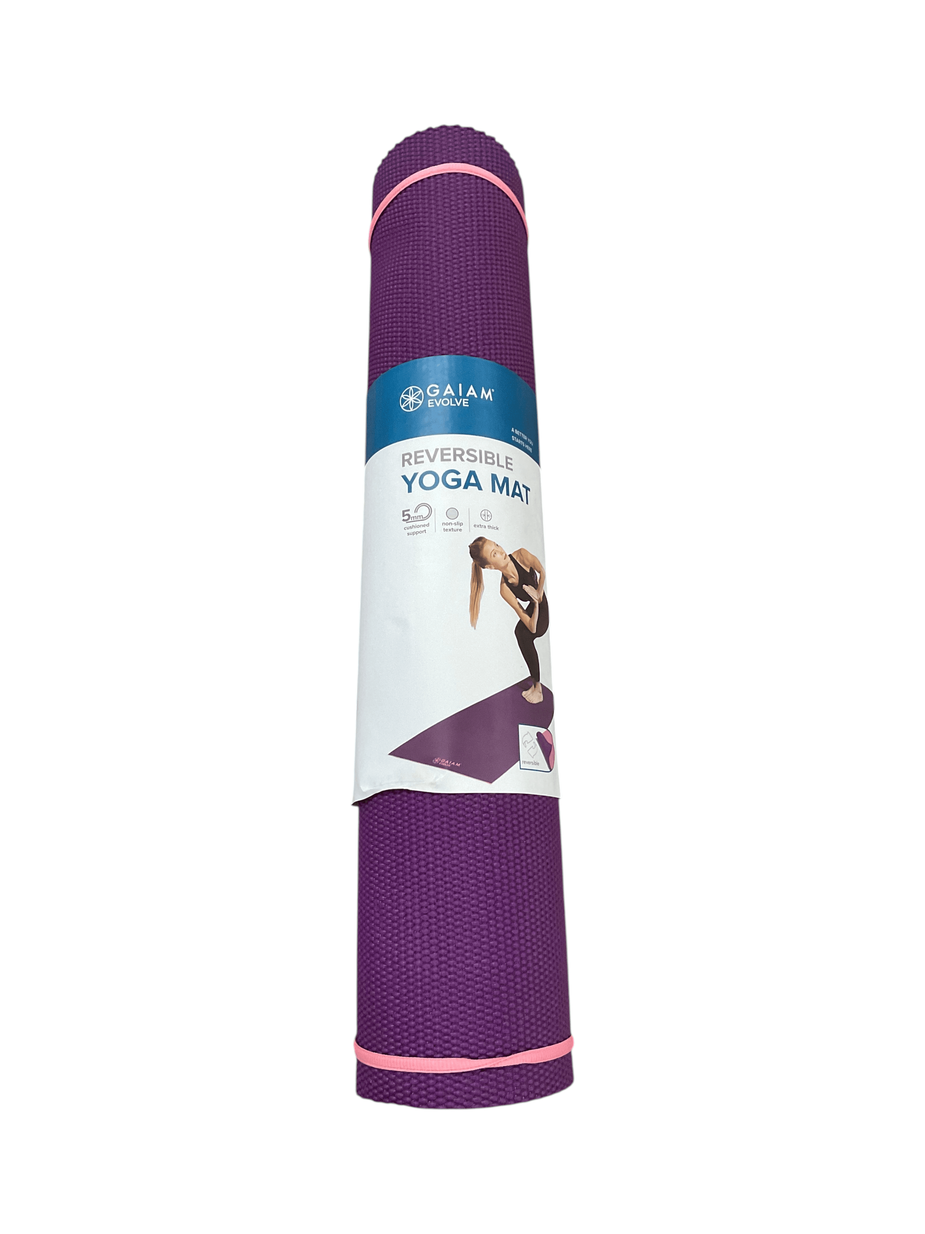 Gaiam Evolve Reversible Yoga Mat 5mm 68" x 23.5"