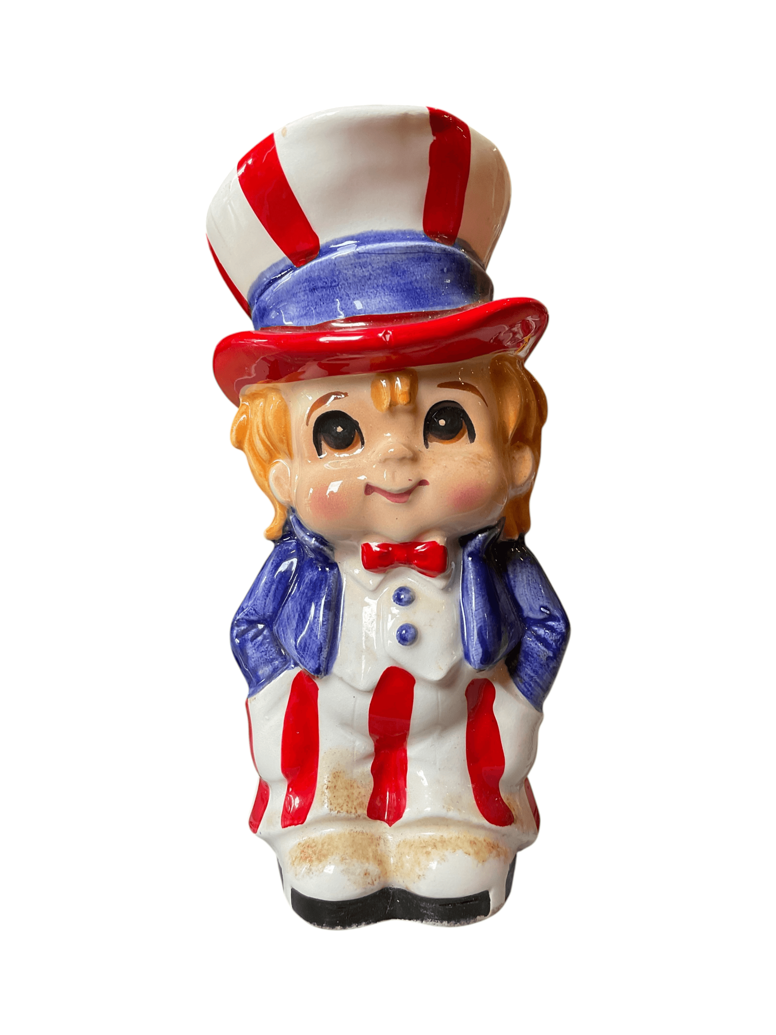 Vintage Uncle Sam Ceramic Pitcher 6 Inch