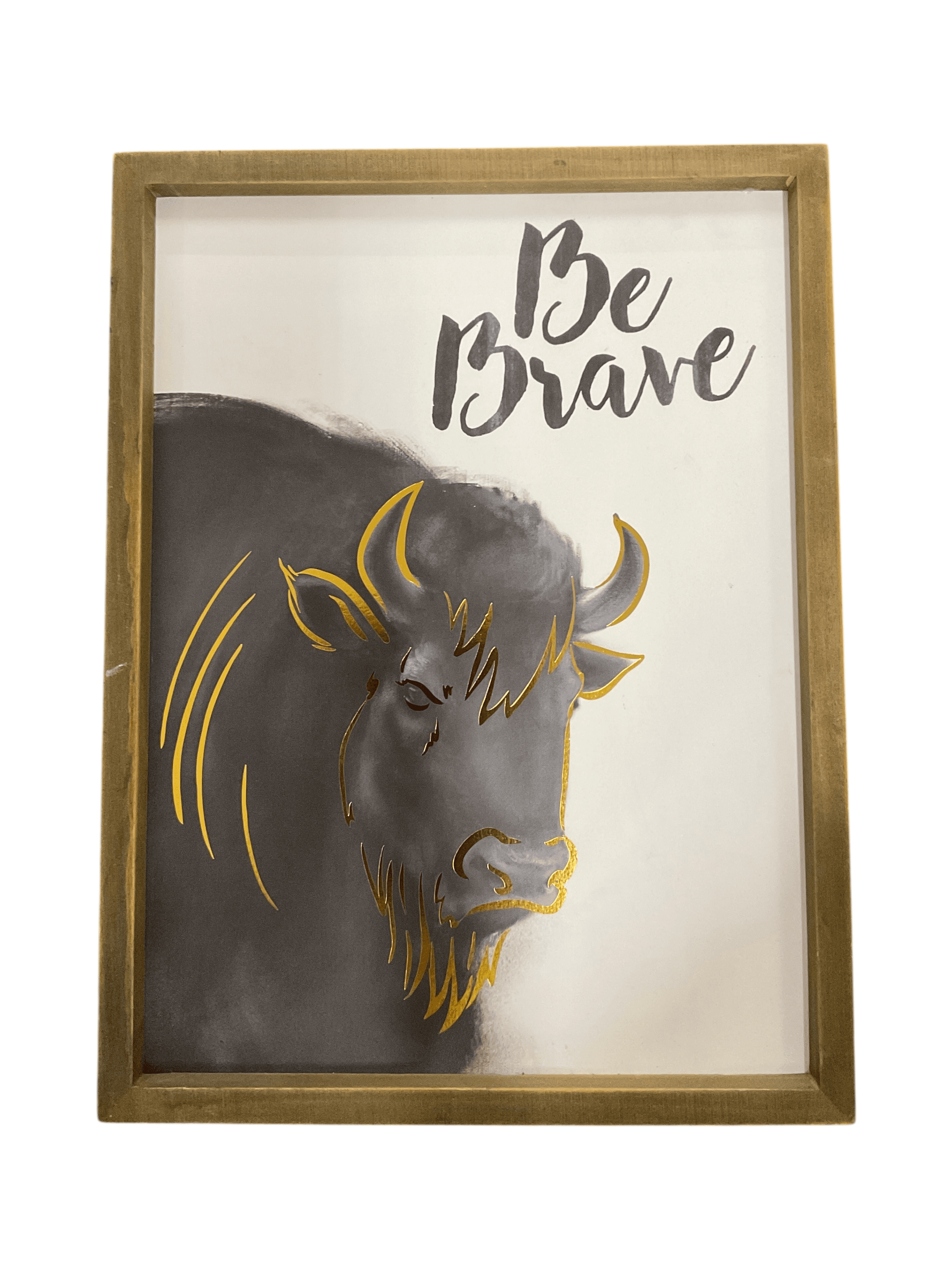 Framed 'Be Brave' Bison Wall Art