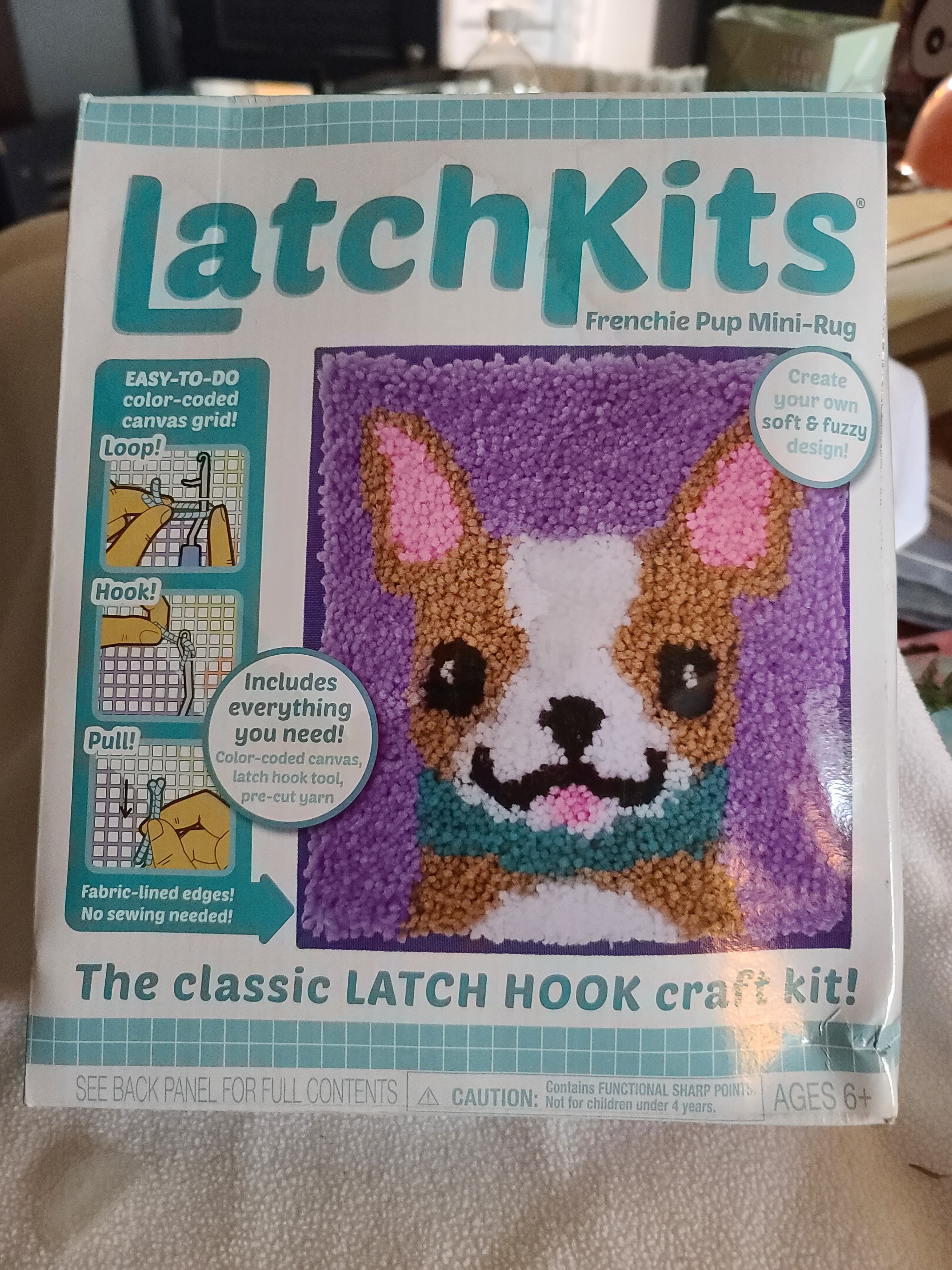 LatchKits Frenchie Pup Mini-Rug Craft Kit